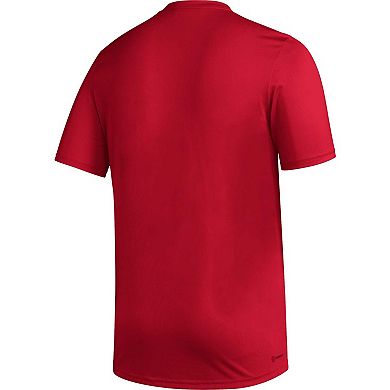 Men's adidas Red Louisville Cardinals Sideline AEROREADY Pregame T-Shirt
