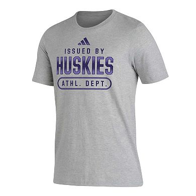 Men's adidas Heather Gray Washington Huskies Sideline AEROREADY Pregame T-Shirt