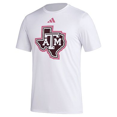 Men's adidas White Texas A&M Aggies Pregame AEROREADY T-Shirt