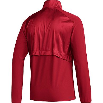 Men's adidas Red Louisville Cardinals Sideline AEROREADY Raglan Sleeve Quarter-Zip Jacket