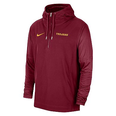 Men's Nike Cardinal USC Trojans 2023 Coach Half-Zip Hooded Jacket