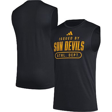 Men's adidas Black Arizona State Sun Devils Sideline AEROREADY Pregame Tank Top