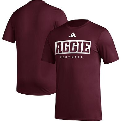 Men's adidas Maroon Texas A&M Aggies Football Practice AEROREADY Pregame T-Shirt