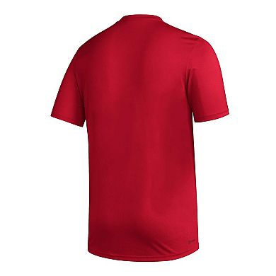 Men's adidas Red Louisville Cardinals Stripe Up Pregame T-Shirt