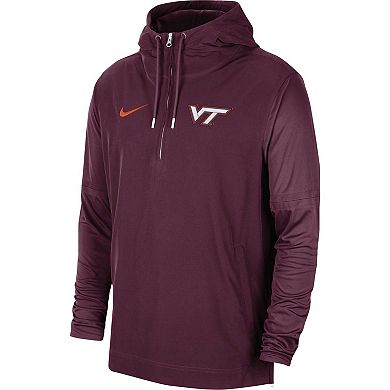 Men's Nike Maroon Virginia Tech Hokies 2023 Coach Half-Zip Hooded Jacket