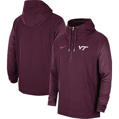 Men's Nike Maroon Virginia Tech Hokies 2023 Coach Half-Zip Hooded Jacket