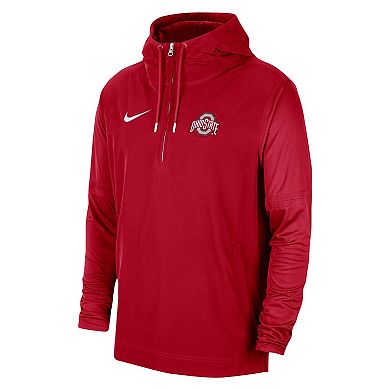 Men's Nike Scarlet Ohio State Buckeyes 2023 Coach Half-Zip Hooded Jacket