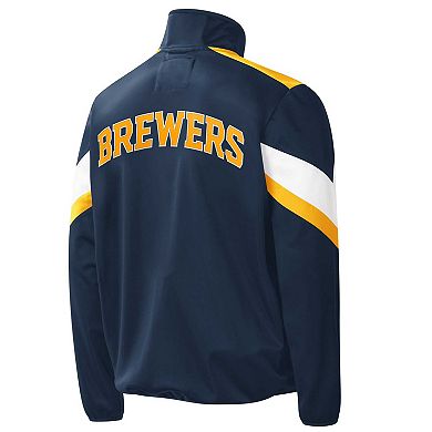 Men's G-III Sports by Carl Banks Navy Milwaukee Brewers Earned Run Full-Zip Jacket