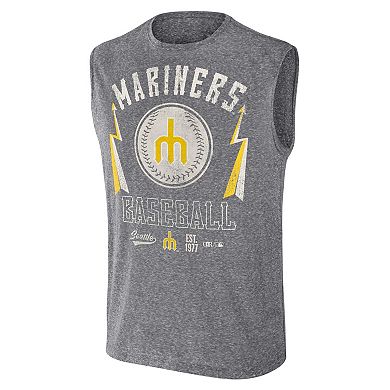 Men's Darius Rucker Collection by Fanatics Charcoal Seattle Mariners Muscle Tank Top