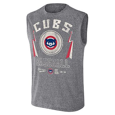 Men's Darius Rucker Collection by Fanatics Charcoal Chicago Cubs Muscle Tank Top