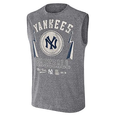 Men's Darius Rucker Collection by Fanatics Charcoal New York Yankees Muscle Tank Top