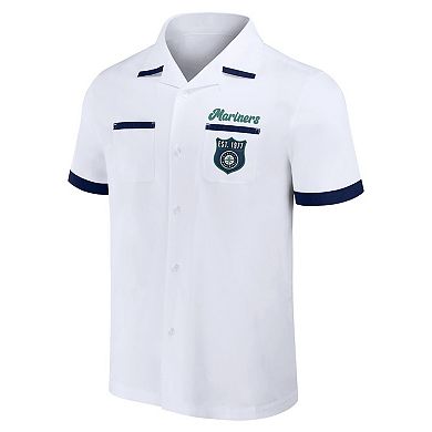 Men's Darius Rucker Collection by Fanatics  White Seattle Mariners Bowling Button-Up Shirt
