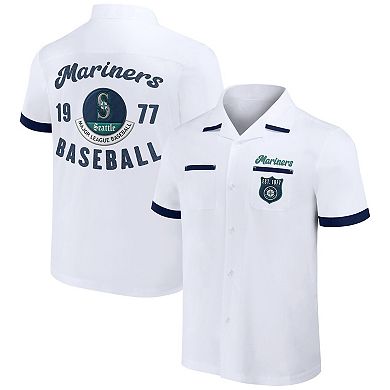 Men's Darius Rucker Collection by Fanatics  White Seattle Mariners Bowling Button-Up Shirt