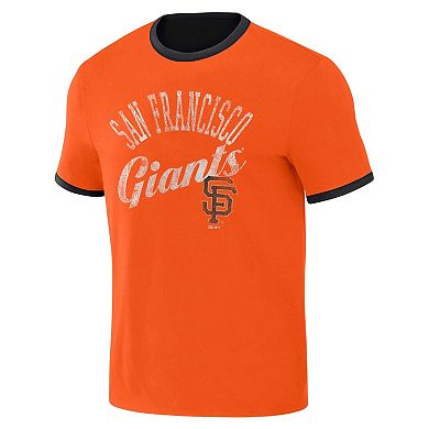 Men's Darius Rucker Collection by Fanatics Black/Orange San Francisco Giants Two-Way Ringer Reversible T-Shirt