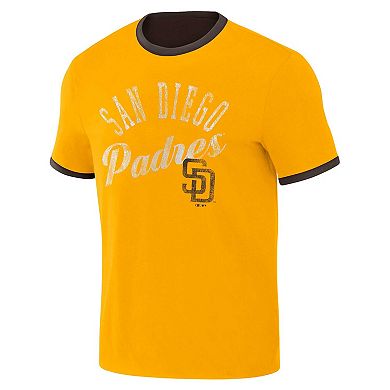 Men's Darius Rucker Collection by Fanatics Brown/Gold San Diego Padres Two-Way Ringer Reversible T-Shirt