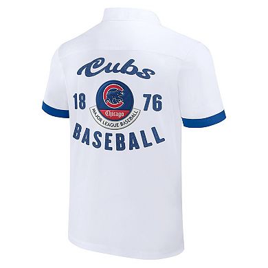 Men's Darius Rucker Collection by Fanatics  White Chicago Cubs Bowling Button-Up Shirt