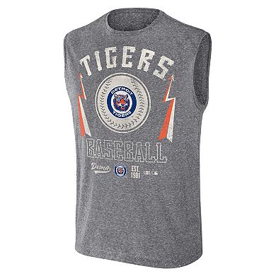 Men's Darius Rucker Collection by Fanatics Charcoal Detroit Tigers Muscle Tank Top