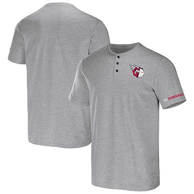 Men's Darius Rucker Collection by Fanatics Heather Gray Cleveland Guardians Henley T-Shirt