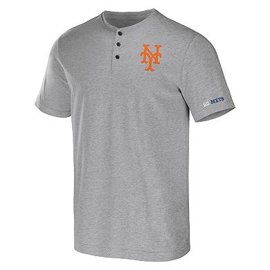 Men's Darius Rucker Collection by Fanatics Heather Gray New York Mets Henley T-Shirt