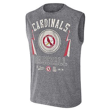 Men's Darius Rucker Collection by Fanatics Charcoal St. Louis Cardinals Muscle Tank Top