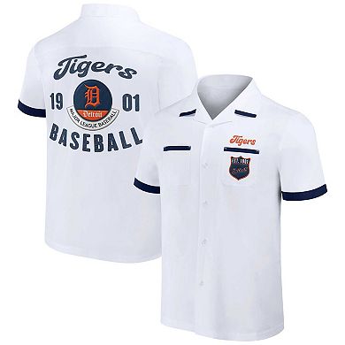 Men's Darius Rucker Collection by Fanatics  White Detroit Tigers Bowling Button-Up Shirt