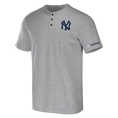 Men's Darius Rucker Collection by Fanatics Heather Gray New York Yankees Henley T-Shirt