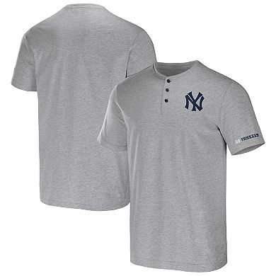 Men's Darius Rucker Collection by Fanatics Heather Gray New York Yankees Henley T-Shirt