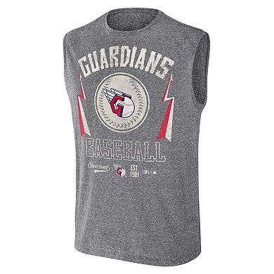 Men's Darius Rucker Collection by Fanatics Charcoal Cleveland Guardians Muscle Tank Top