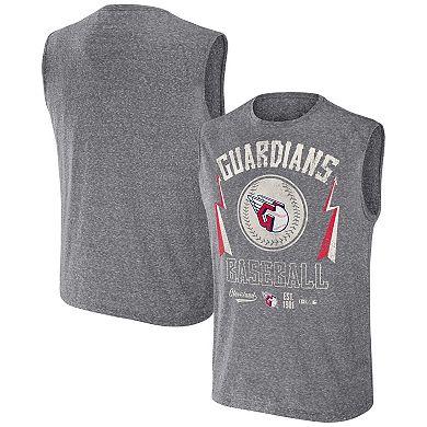 Men's Darius Rucker Collection by Fanatics Charcoal Cleveland Guardians Muscle Tank Top