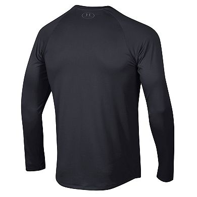 Men's Under Armour Black Maryland Terrapins 2023 Sideline Tech Raglan Long Sleeve T-Shirt