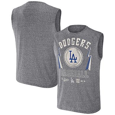 Men's Darius Rucker Collection by Fanatics Charcoal Los Angeles Dodgers Muscle Tank Top