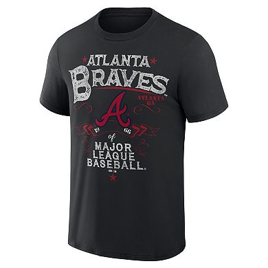 Men's Darius Rucker Collection by Fanatics  Black Atlanta Braves Beach Splatter T-Shirt