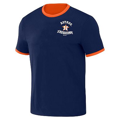 Men's Darius Rucker Collection by Fanatics Navy/Orange Houston Astros Two-Way Ringer Reversible T-Shirt