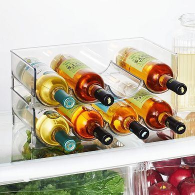 mDesign 8" x 18.9" x 4" Water Bottle Wine Rack Storage Organizer - 4 Pack