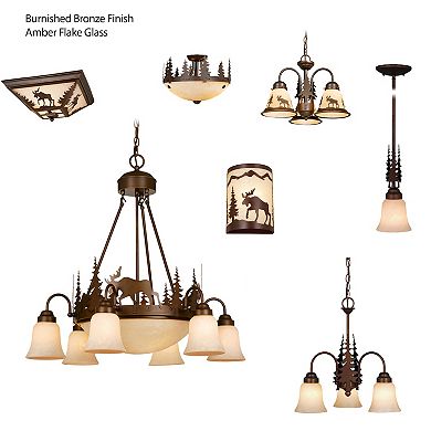 Rustic 9 Light Bronze Chandelier Light Fixture