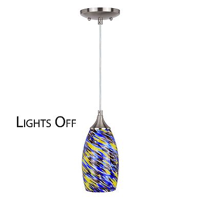 Milano Mini Pendant Ceiling Light Fixture Multi Color Swirl Art Glass