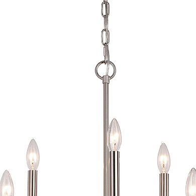 Harris 9 Light Candelabra Satin Nickel Candle Chandelier