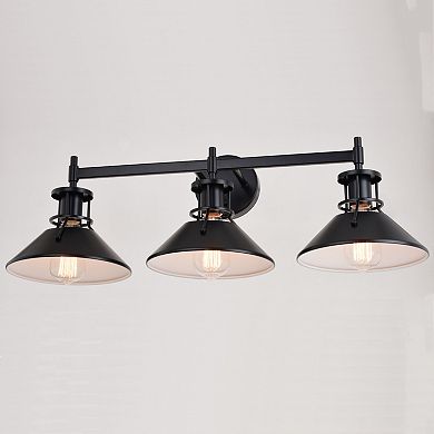 Canton Black and White Farmhouse Bathroom Vanity Wall Light Fixture