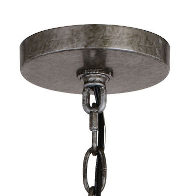 Norwood 1L Gray Industrial Woven Wood Drum Pendant Hanging Ceiling Light