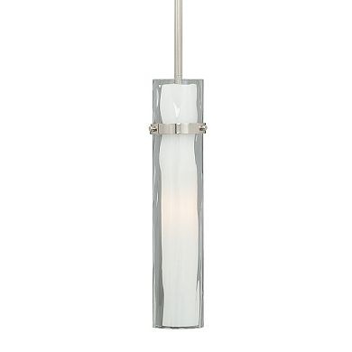 Vilo Satin Nickel Mini Pendant Ceiling Light White Glass