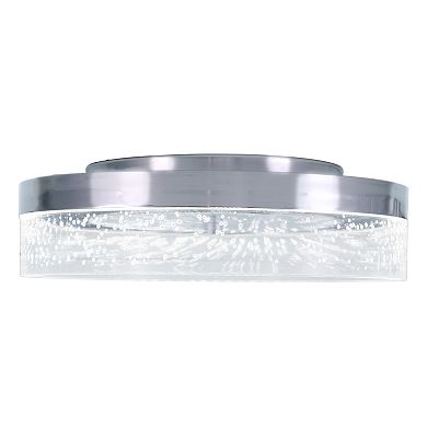 Vaughn 12-in W Integrated LED Chrome Flush Mount Ceiling Light Fixture Clear Bubble Acrylic Shade