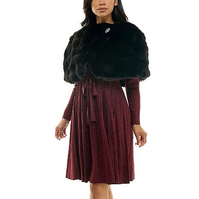 Women's Nina Leonard Faux Fur Caplet