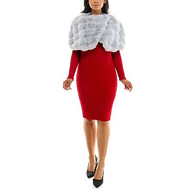 Women's Nina Leonard Faux Fur Caplet