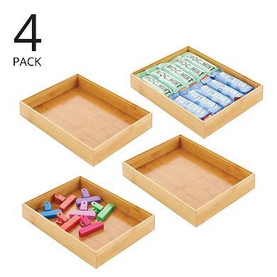 mDesign Stackable Kitchen Drawer Organizer Bin Box Tray - 4 Pack