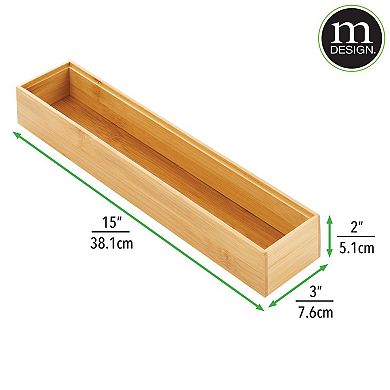 mDesign Stackable 15" Long Wooden Drawer Organizer - 6 Pack