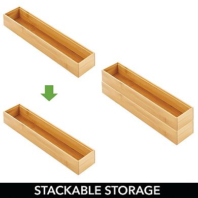 mDesign Stackable 15" Long Wooden Drawer Organizer - 6 Pack