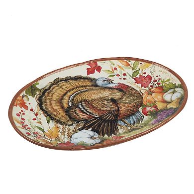 Certified International Harvest Blessings Turkey Platter