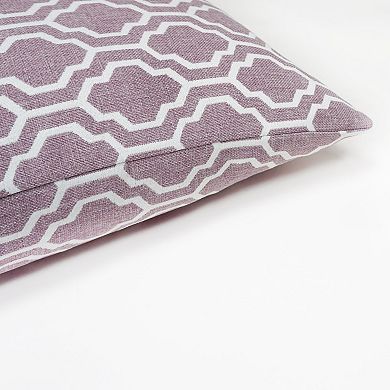 Millihome Purple Herald Geometric Jacquard Throw Pillow