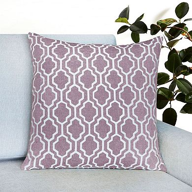 Millihome Purple Herald Geometric Jacquard Throw Pillow