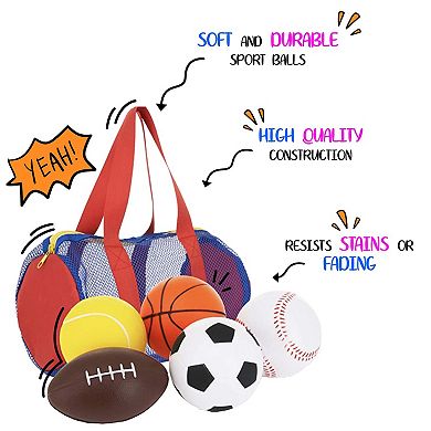 Foam Sports Balls for Toddlers with FREE Bag